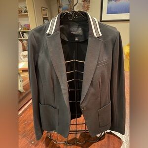 Banana Republic Classic Black Blazer with Striped Detail Size 4